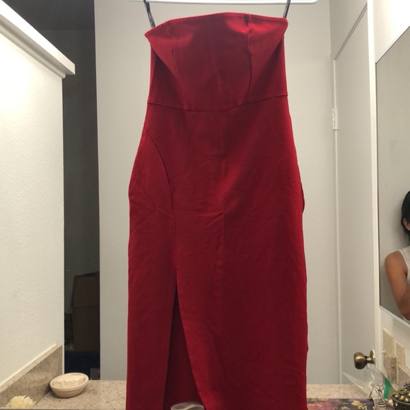 Forever 21 Red strapless dress size S - Picture 2 of 5
